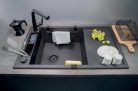 Mosogatótálca,Deante Magnetic 1 medence+csepegtető,mágneses,gránit mosogató,metálszürke ZRM_S11A