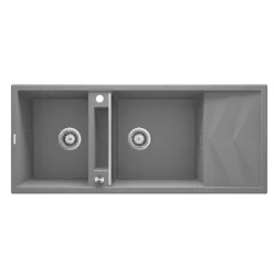   Mosogatótálca,Deante Magnetic 2 medence+csepegtető,mágneses,gránit mosogató,metálszürke ZRM_S213