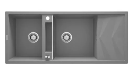Mosogatótálca,Deante Magnetic 2 medence+csepegtető,mágneses,gránit mosogató,metálszürke ZRM_S213