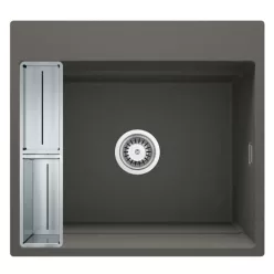   Mosogatótálca,Deante Magnetic 1 medencés,mágneses,gránit mosogató, antracit metál ZRM_T10A