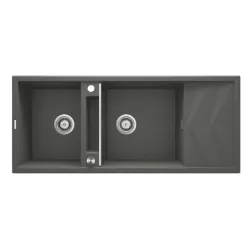   Mosogatótálca,Deante Magnetic 2 medence+csepegtető,mágneses,gránit,antracit metál ZRM_T213
