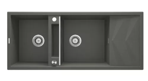 Mosogatótálca,Deante Magnetic 2 medence+csepegtető,mágneses,gránit,antracit metál ZRM_T213