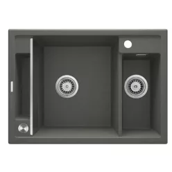   Mosogatótálca,Deante Magnetic 1,5 medencés,mágneses,gránit mosogató, antracit metál ZRM_T503