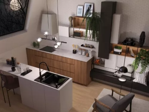 Mosogatótálca,Deante Magnetic 1,5 medencés,mágneses,gránit mosogató, antracit metál ZRM_T503