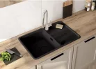 Mosogatótálca, Deante Momi 1 medencés csepegtetővel, gránit mosogató,grafit metál ZKM_G113
