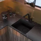 Mosogatótálca, Deante Momi 1 medencés, gránit mosogató, fekete ZKM_N10A