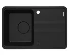 Mosogatótálca, Deante Momi 1 medencés csepegtetővel, gránit mosogató, fekete ZKM_N11A
