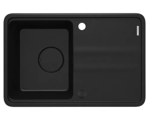 Mosogatótálca, Deante Momi 1 medencés csepegtetővel, gránit mosogató, fekete ZKM_N11A