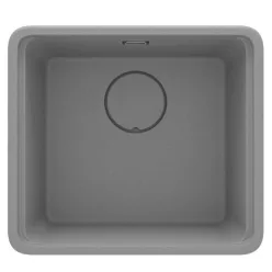   Mosogatótálca, Deante Momi 1 medencés, gránit mosogató, metálszürke ZKM_S10A
