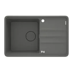  Mosogatótálca, Deante Momi 1 medencés csepegtetővel, gránit mosogató, antracit metál ZKM_T113