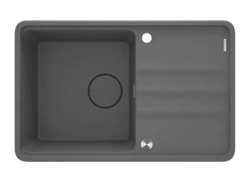 Mosogatótálca, Deante Momi 1 medencés csepegtetővel, gránit mosogató, antracit metál ZKM_T113