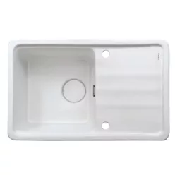   Mosogatótálca, Deante Momi 1 medencés csepegtetővel, kerámia mosogató, fehér ZCM_6113