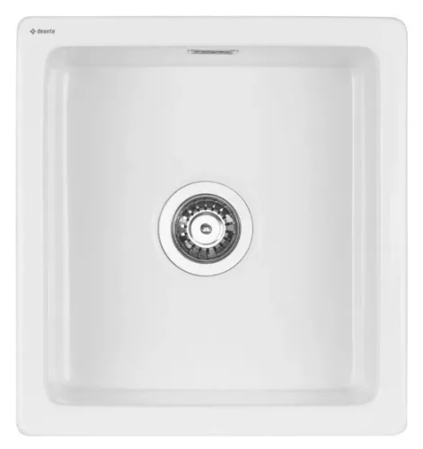 Mosogatótálca, Deante Sabor 1 medencés, kerámia mosogató, fehér ZCB_6103