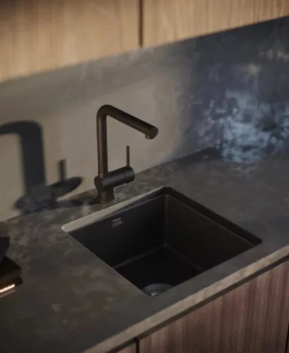 Mosogatótálca, Deante Sabor 1 medencés, kerámia mosogató, fekete ZCB_N103