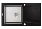 Mosogatótálca,Deante Prime 1 medencés+csepegtetgő,acél-gránit mosogató,grafit metál-acél ZSR_G113