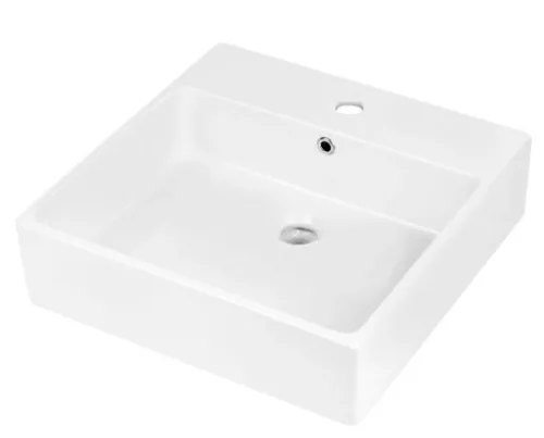 Mosdó, Deante Temisto pultra építhető kerámia mosdó csaplyukkal 50x50 cm CDT_6U5S
