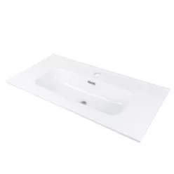   Mosdó, Deante Tubo beépíthető kerámia mosdó csaplyukkal 38,5x80 cm CTU_6U8M