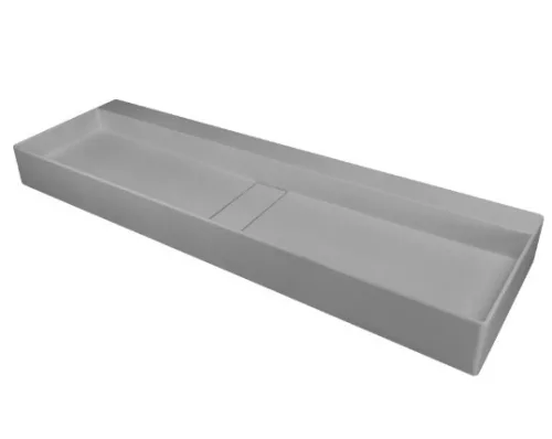 Mosdó, Deante Blur pultra építhető gránit mosdó lefolyófedéllel, metálszürke 40x120 cm CQB_SU2S