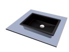 Mosdó, Deante Correo beépíthető gránit mosdó fekete 50x35 cm CQR_NU5U