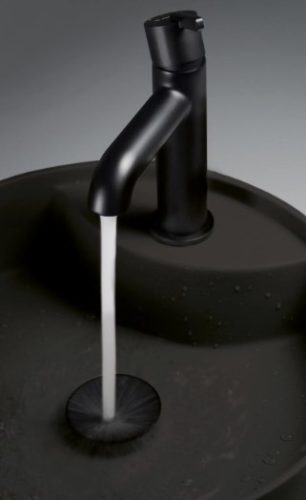 Mosdó, Deante Silia pultra építhető gránit mosdó csaplyukkal fekete 36 cm CQS_NU4B