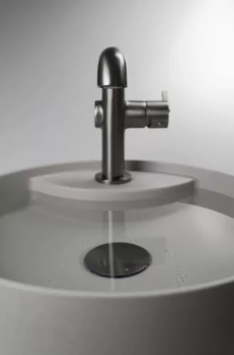 Mosdó, Deante Silia pultra építhető gránit mosdó csaplyukkal metálszürke 36 cm CQS_SU4B