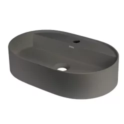   Mosdó, Deante Silia pultra építhető gránit mosdó csaplyukkal antracit metál 35x55 cm CQS_TU6B
