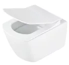 WC, Deante Anemon fali, perem nélküli wc csésze, fehér, wc tetővel CDZD6ZPW