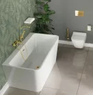 WC, Deante Anemon fali, perem nélküli wc csésze, fehér, wc tetővel CDZD6ZPW