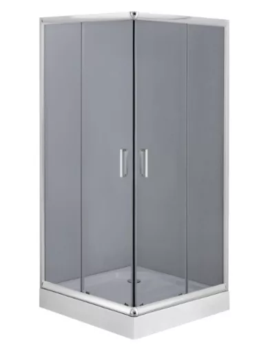 Zuhanykabin, Deante Funkia szögletes zuhanykabin 90x90x185 króm/grafit üveg KYC_441K