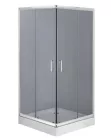 Zuhanykabin, Deante Funkia szögletes zuhanykabin 80x80x185 króm/grafit üveg KYC_442K