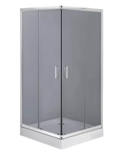 Zuhanykabin, Deante Funkia szögletes zuhanykabin 80x80x185 króm/grafit üveg KYC_442K