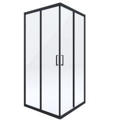   Zuhanykabin, Deante Funkia szögletes zuhanykabin 90x90x185 fekete/átlátszó üveg KYC_N41K