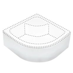 Zuhanytálca előlap, Deante Deep íves, fehér, 90 KTD_041O