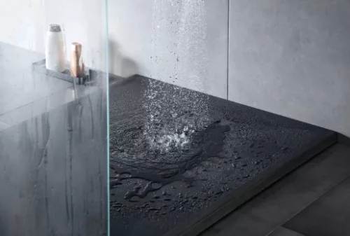 Zuhanytálca, Deante Correo szögletes, gránit zuhanytálca, fekete 120x90 KQR_N43B