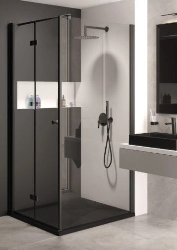 Zuhanytálca, Deante Correo szögletes, gránit zuhanytálca, fekete 100x80 KQR_N46B