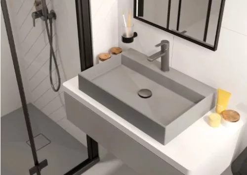 Zuhanytálca, Deante Correo szögletes, gránit zuhanytálca, metálszürke 120x90 KQR_S43B