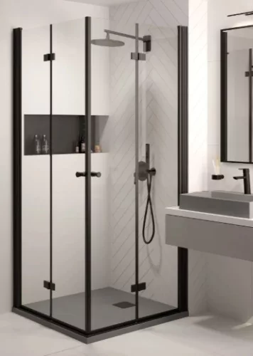 Zuhanytálca, Deante Correo szögletes, gránit zuhanytálca, metálszürke 100x90 KQR_S45B