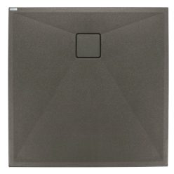   Zuhanytálca, Deante Correo szögletes, gránit zuhanytálca, antracit metál 90x90 KQR_T41B