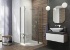 Zuhanytálca, Deante Cubic akril, íves zuhanytálca, fehér, 90x90 KTK_051B
