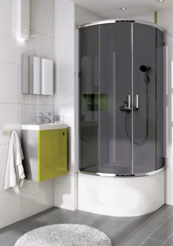 Zuhanytálca, Deante Deep akril, íves, mély zuhanytálca, fehér 90x90 KTD_041B