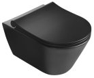 WC tető, Sapho Avva slim wc ülőke, soft-close, króm/fekete 100787-110
