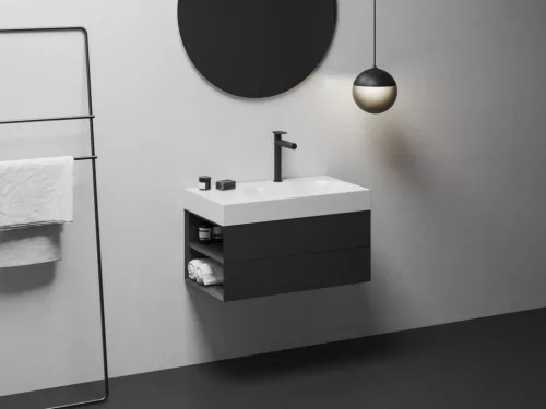 Mosdó, Ravak Lite 80x60 mosdó, túlfolyó nélkül, csaptelep furattal, balos XJXL1280001