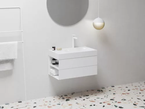 Mosdó, Ravak Lite 80x60 mosdó, túlfolyó nélkül, csaptelep furattal, balos XJXL1280001