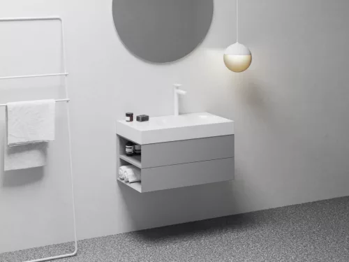 Mosdó, Ravak Lite 80x60 mosdó, túlfolyó nélkül, csaptelep furattal, balos XJXL1280001