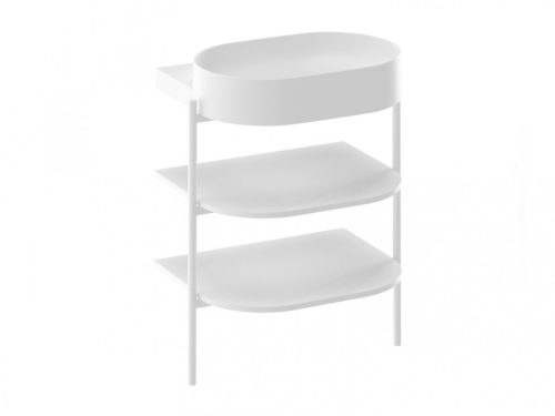 Alsó szekrény, Ravak CS Yard nyitott polcos, Yard 60 mosdó beépítéséhez, matt fehér D80000E005