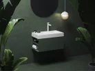 Alsó szekrény, Ravak SD Lite 80 fürdőszobai szekrény, grey green, balos X000001876