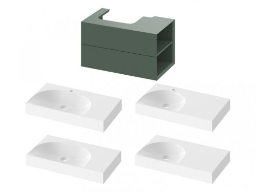 Alsó szekrény, Ravak SD Lite 80 fürdőszobai szekrény, grey green, jobbos X000001888