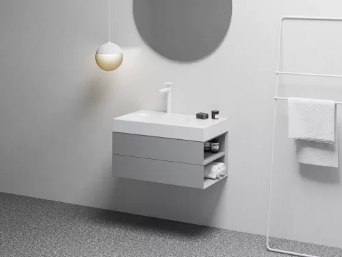 Alsó szekrény, Ravak SD Lite 80 fürdőszobai szekrény, Smoke Grey, jobbos X000001889