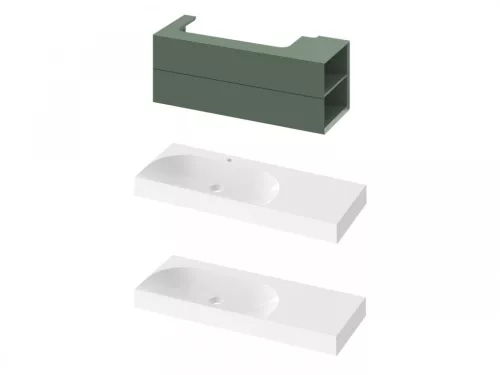 Alsó szekrény, Ravak SD Lite 120 fürdőszobai szekrény, grey green, jobbos X000001894
