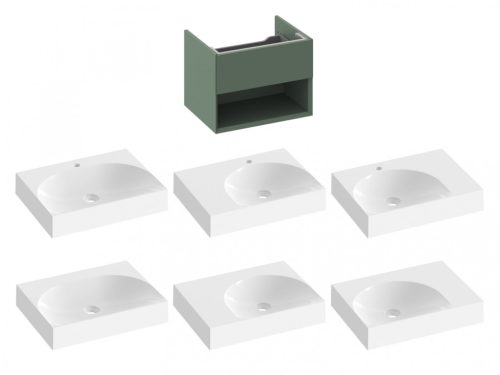 Alsó szekrény, Ravak SD Lite 60 fürdőszobai szekrény, grey green X000001858